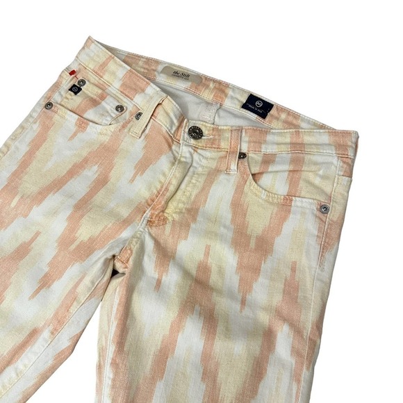 Adriano Goldschmied The Stilt Cigarette Leg Jeans Orange/White Chevron Size 26R - Picture 4 of 14